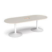 Trumpet base radial end power ready boardroom table