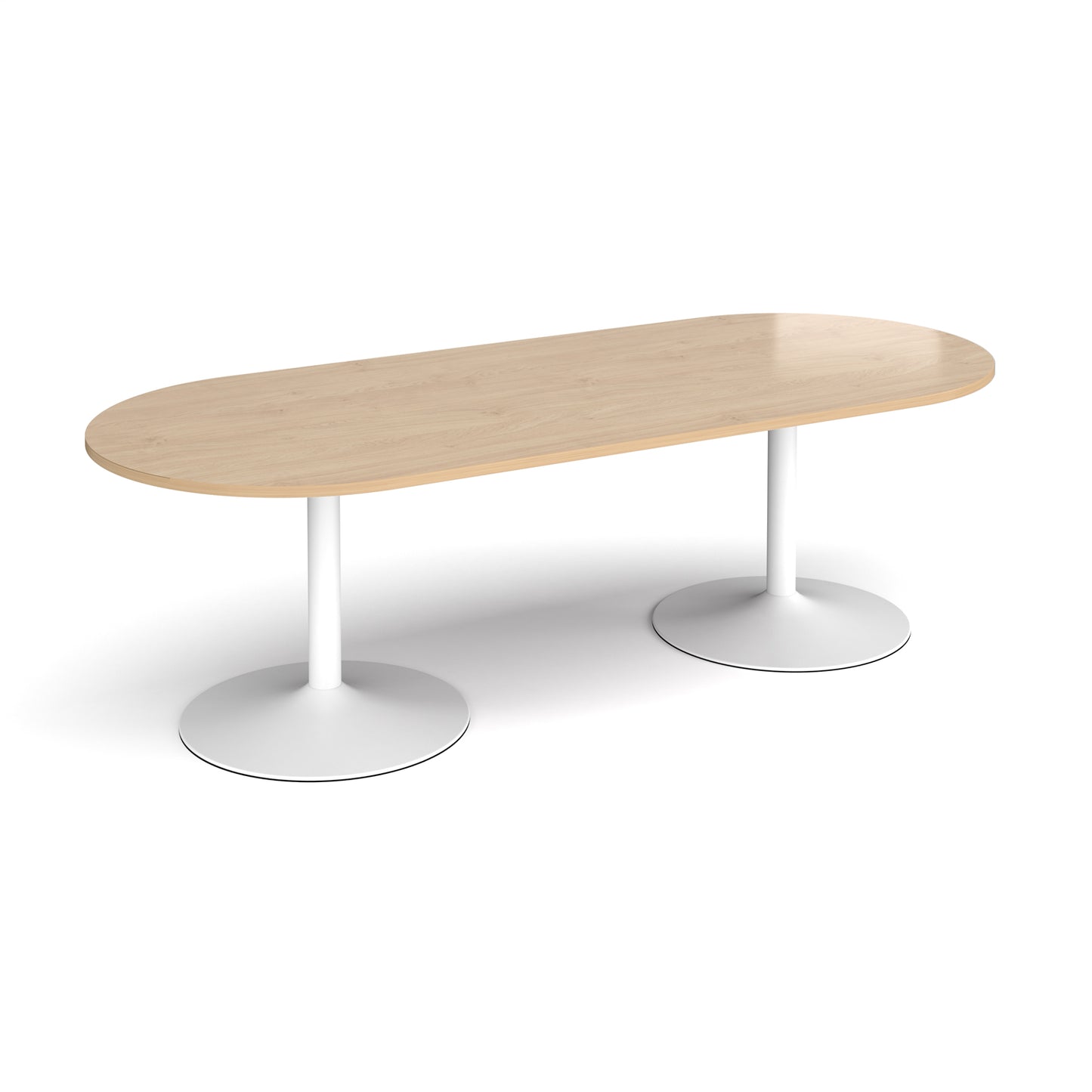 Trumpet base radial end boardroom table - TB24-WH-KO