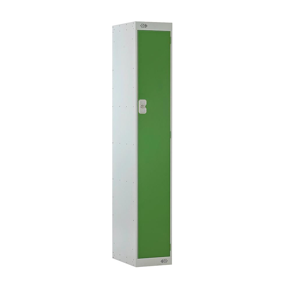 Steel Locker with Coloured Door|1 Door|300x450x1800|Green