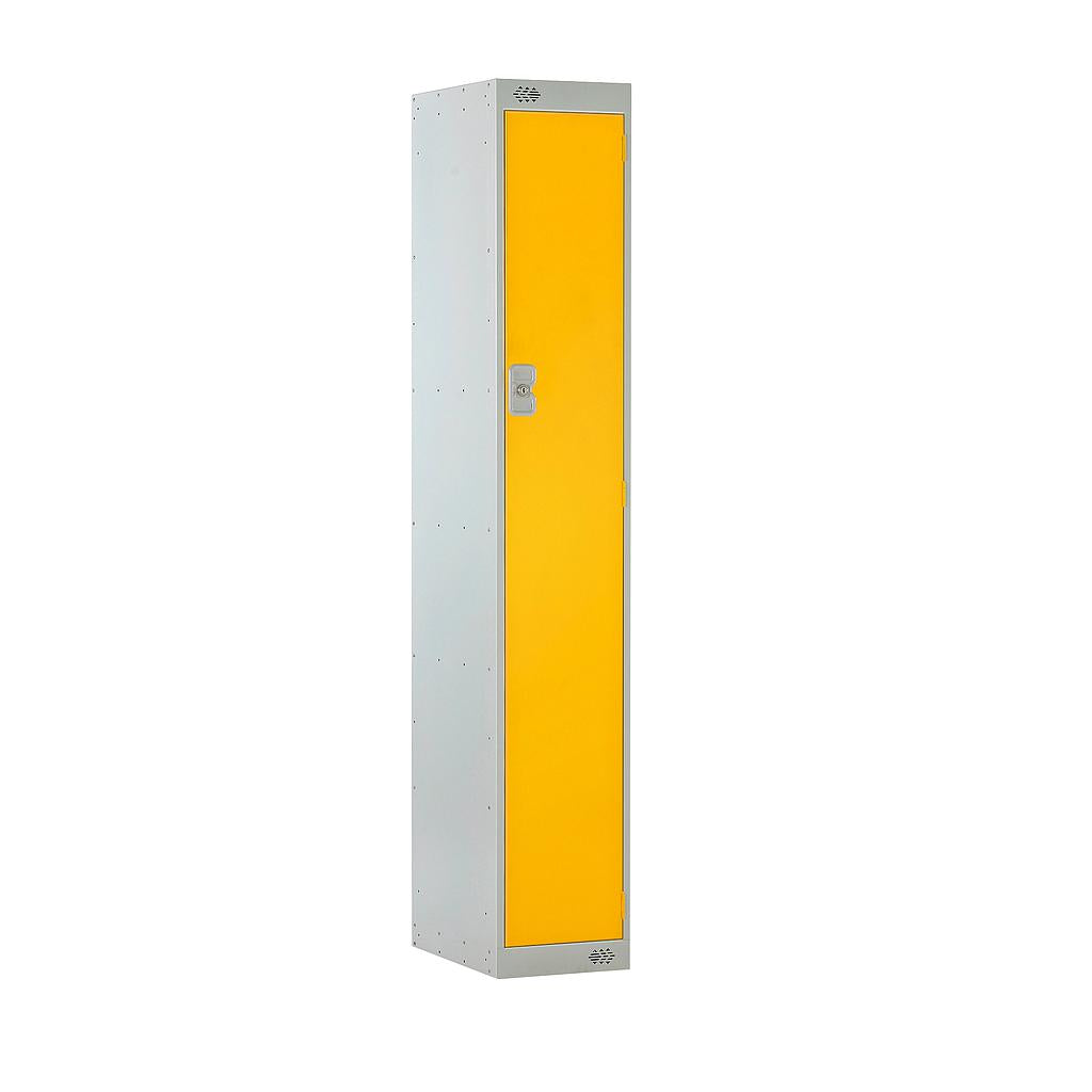 Steel Locker with Coloured Door|1 Door|300x450x1800|Yellow