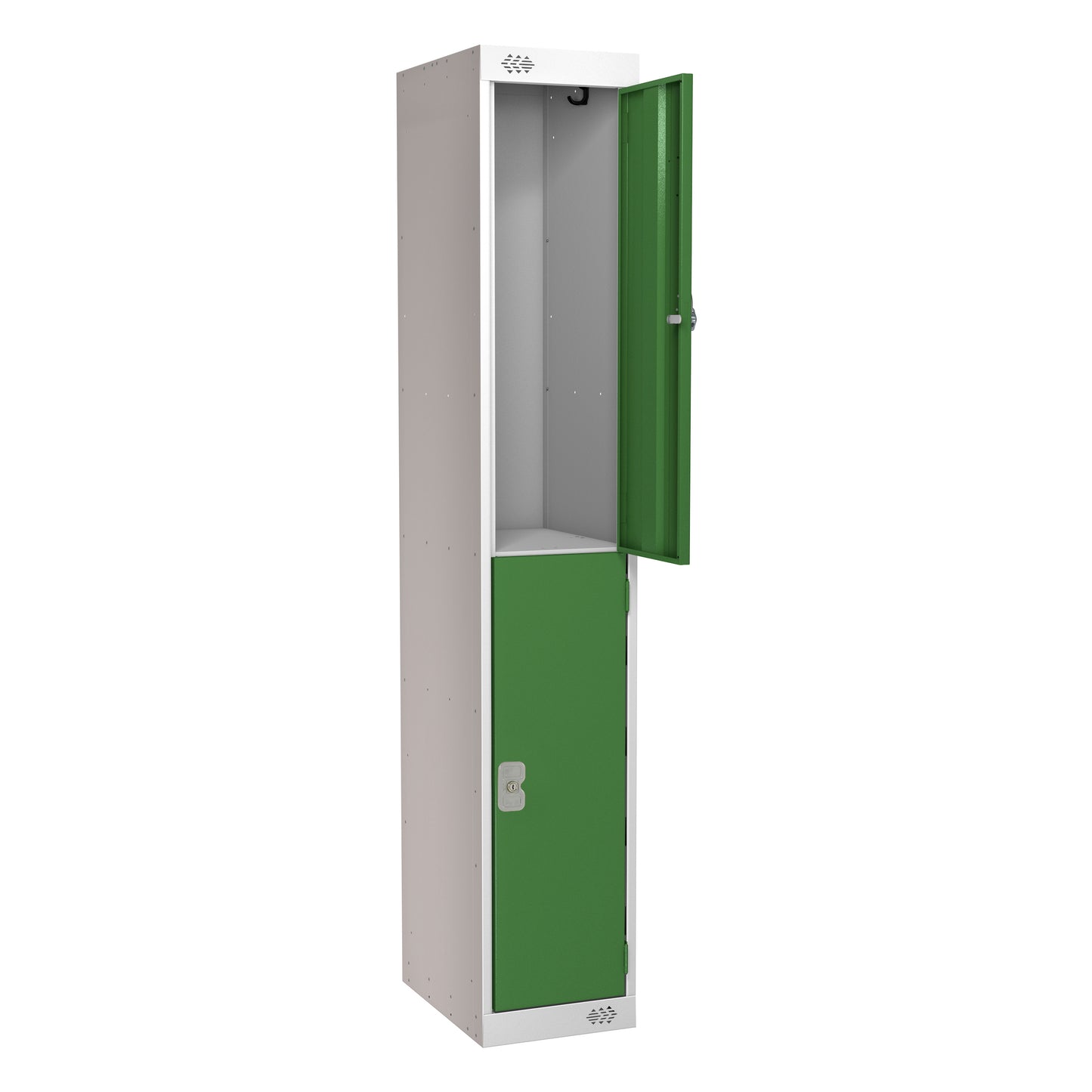 Steel Locker with Coloured Door|2 Door|300x300x1800|Green