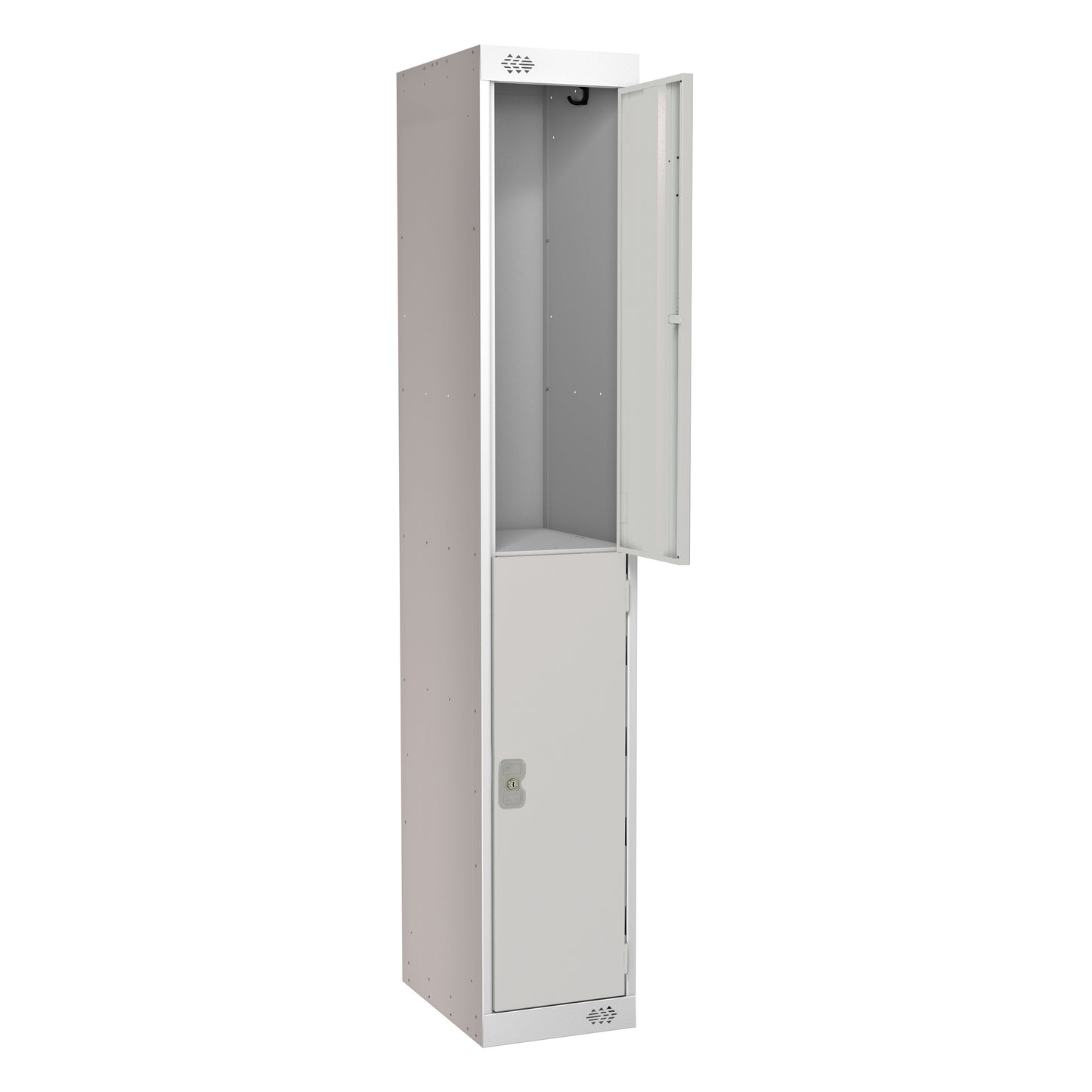 Steel Locker with Coloured Door|2 Door|300x300x1800|Light Grey