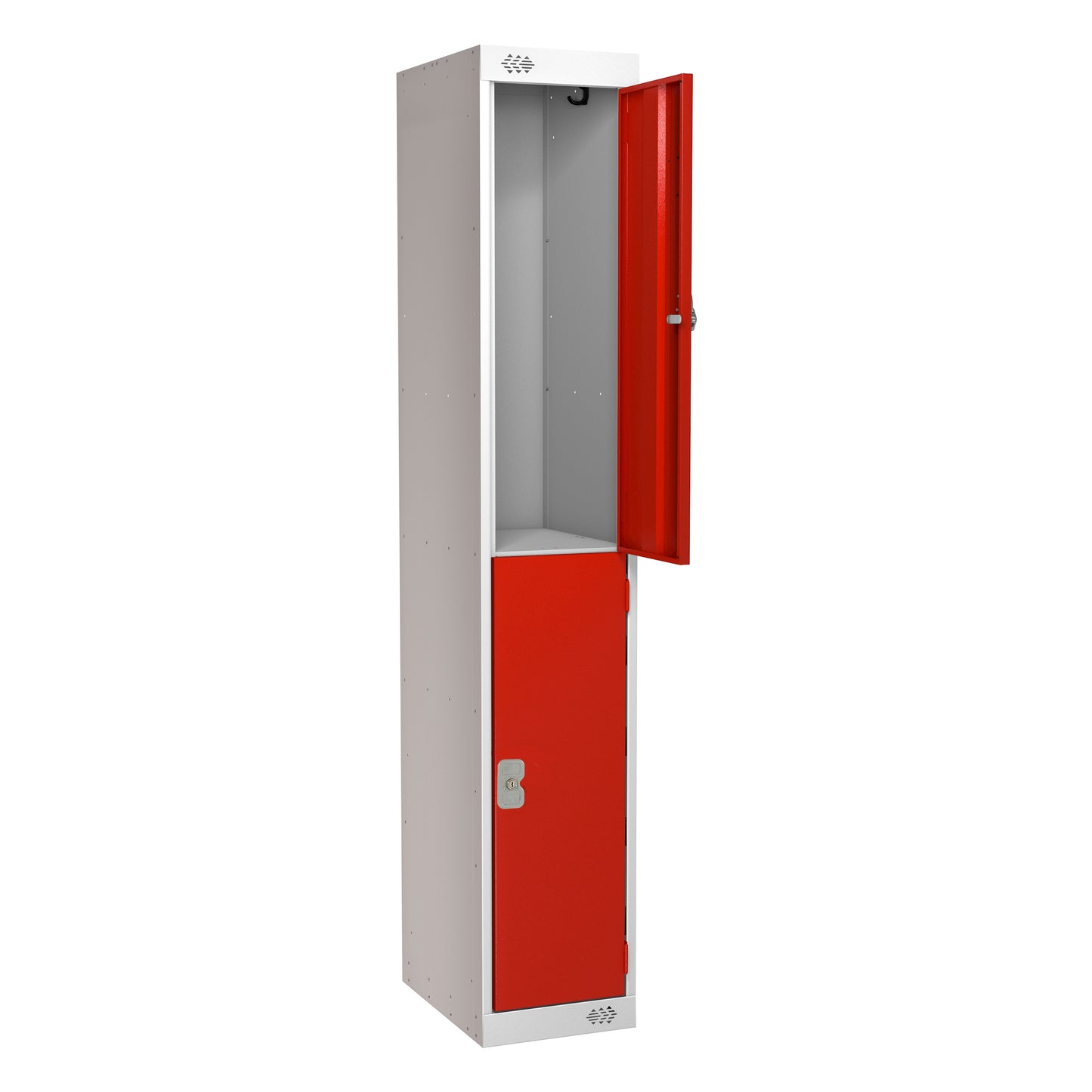Steel Locker with Coloured Door|2 Door|300x300x1800|Red