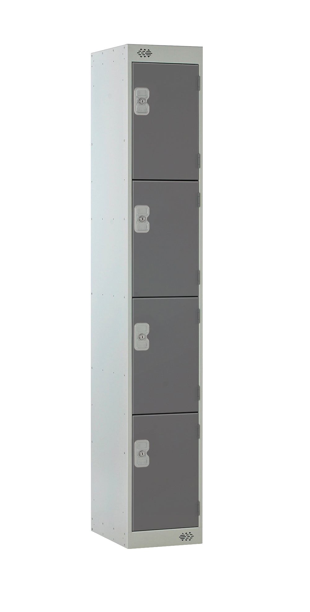 Steel Locker with Coloured Door|4 Door|300x300x1800|Dark Grey