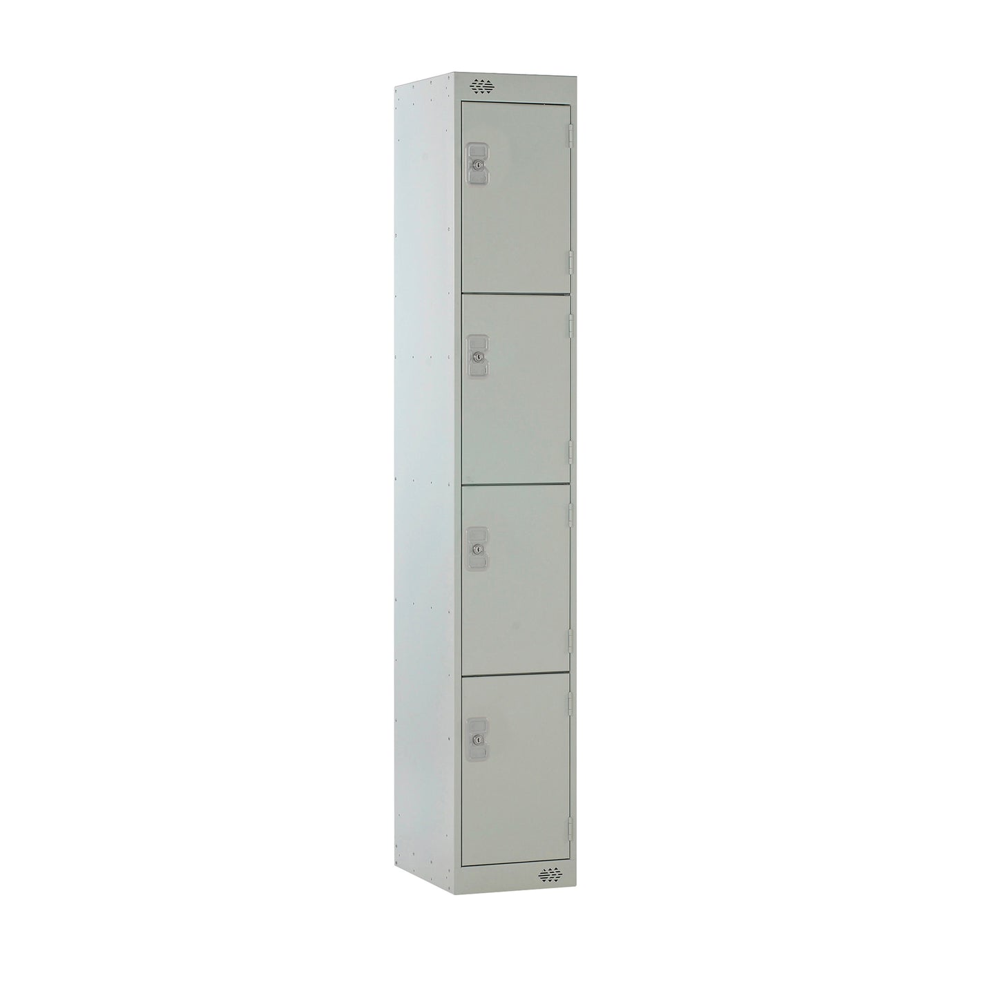 Steel Locker with Coloured Door|4 Door|300x300x1800|Light Grey