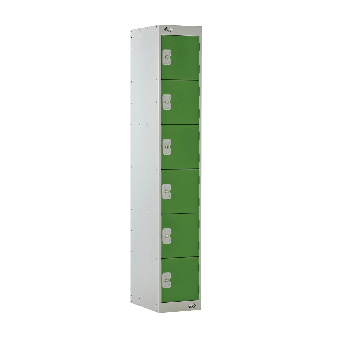 Steel Locker with Coloured Door|6 Door|300x300x1800|Green