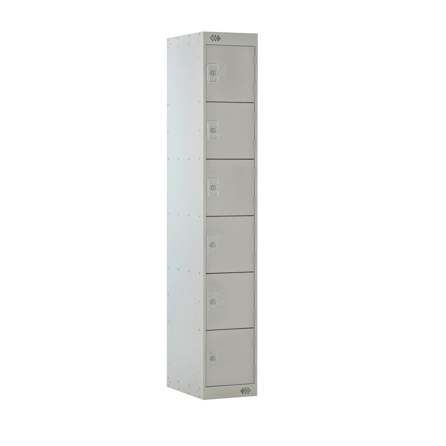 Steel Locker with Coloured Door|6 Door|300x300x1800|Light Grey