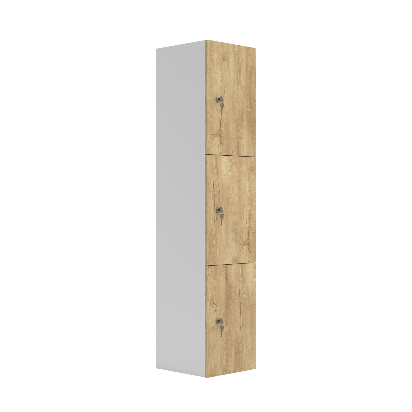 Wooden Locker|3 Door|350x400x1900|Natural Nebraska Oak