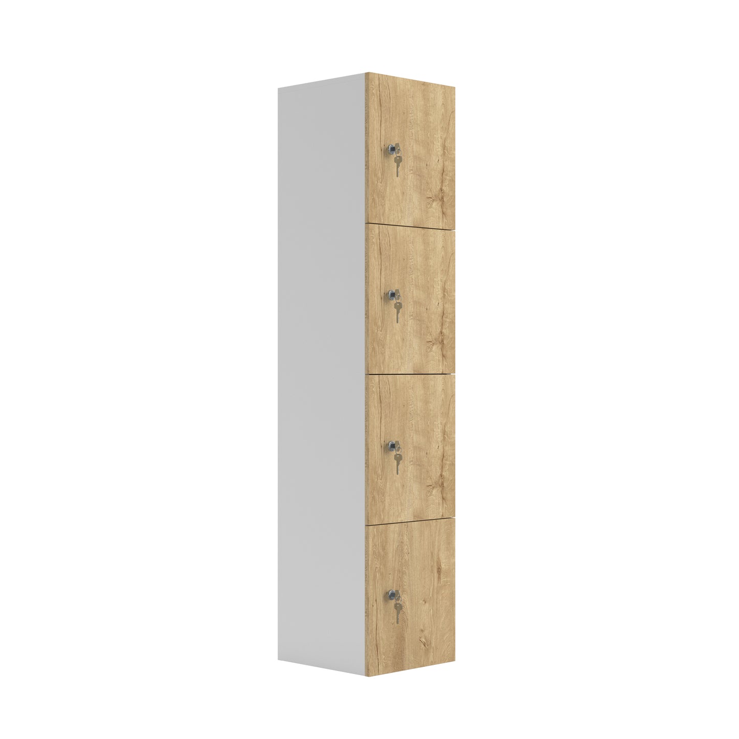 Wooden Locker|4 Door|350x400x1900|Natural Nebraska Oak