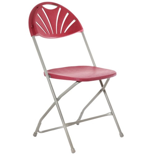 Linking Fan Back Folding Chair|Burgundy