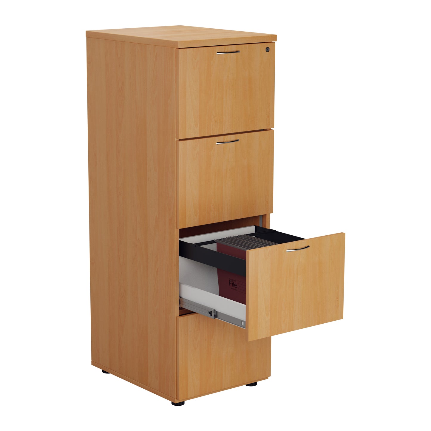 Aztec|4 Drawer|Wooden|Filing Cabinet|465x600x1365|Beech