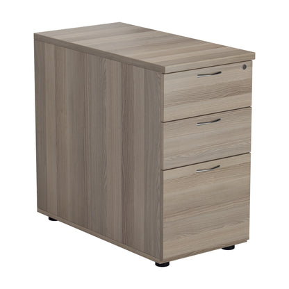 Aztec|3 Drawer|Wooden|Desk High|Pedestal |404x800x730|Grey Oak