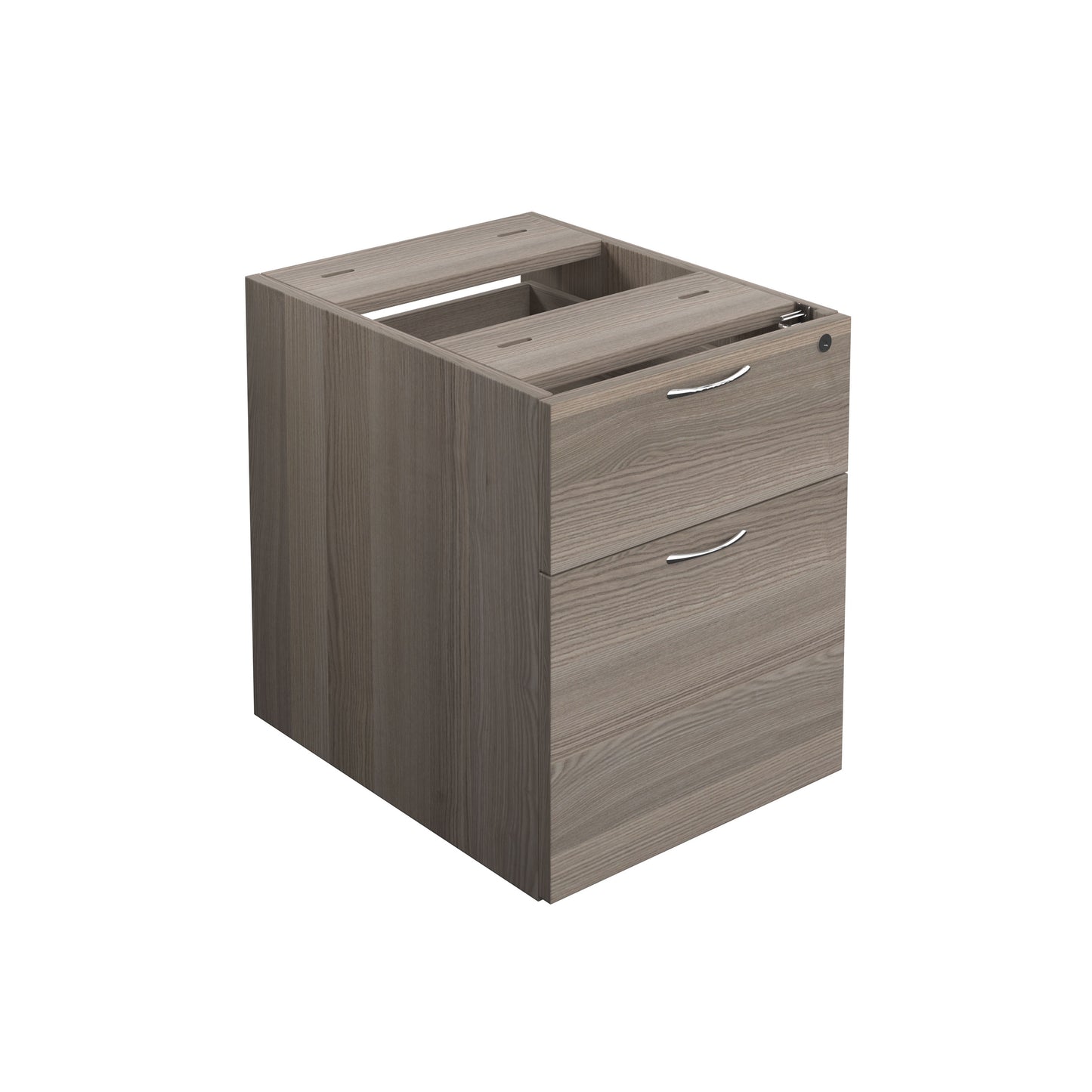 Aztec|2 Drawer|Wooden|Fixed Pedestal|400x655x495|Grey Oak