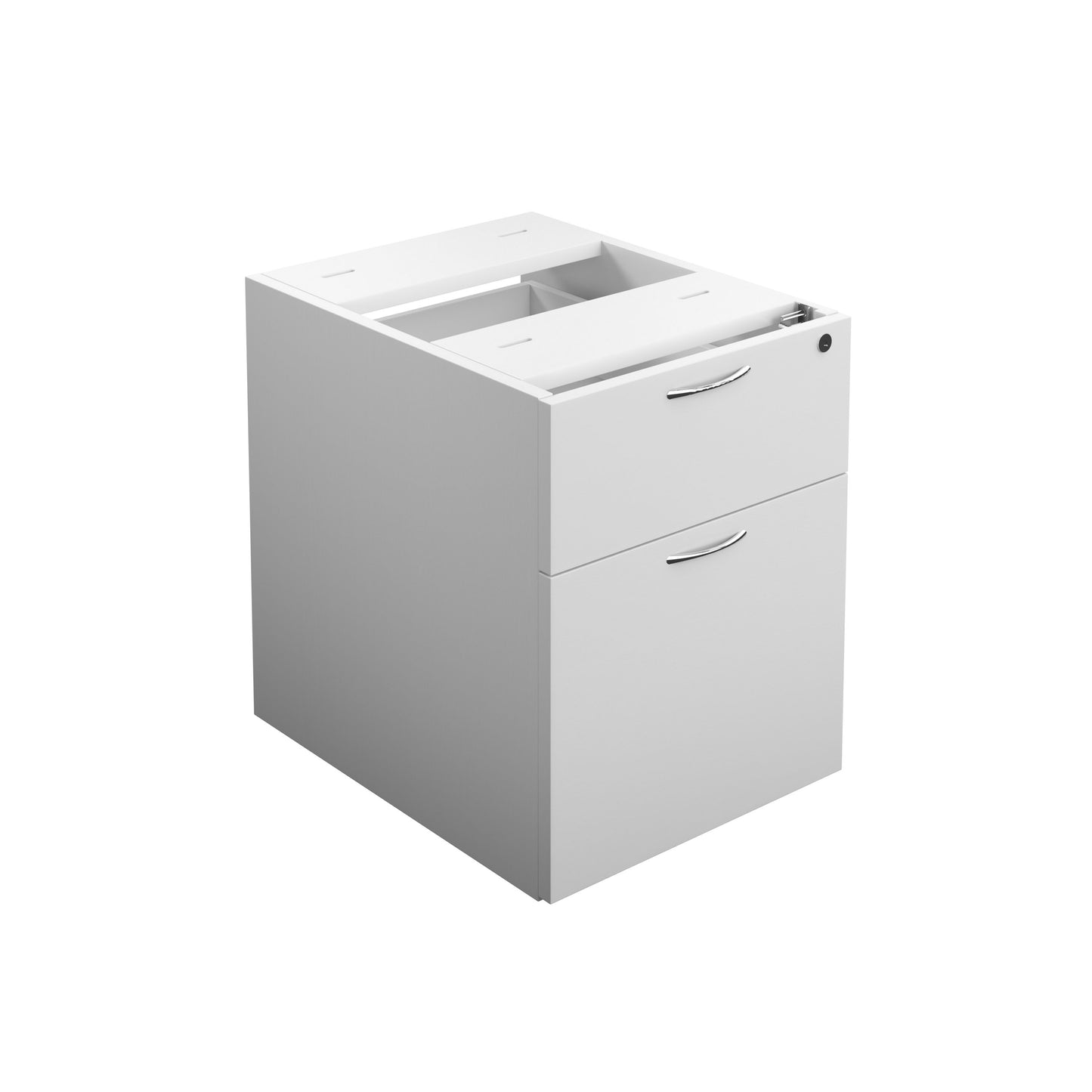 Aztec|2 Drawer|Wooden|Fixed Pedestal|400x655x495|White
