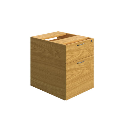 Aztec|2 Drawer|Wooden|Fixed Pedestal For Single Upright Desk|400x500x495|Nova Oak