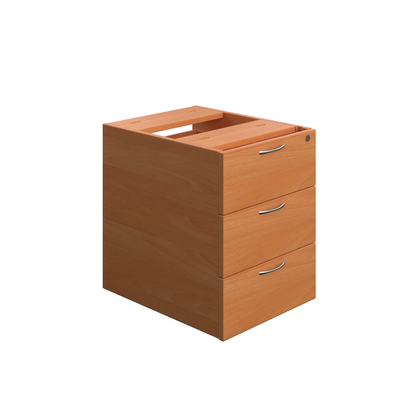 Aztec|3 Drawer|Wooden|Fixed Pedestal For Single Upright Desk|400x500x495|Beech