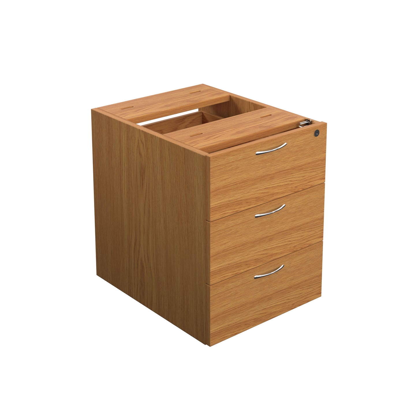 Aztec|3 Drawer|Wooden|Fixed Pedestal For Single Upright Desk|400x500x495|Nova Oak