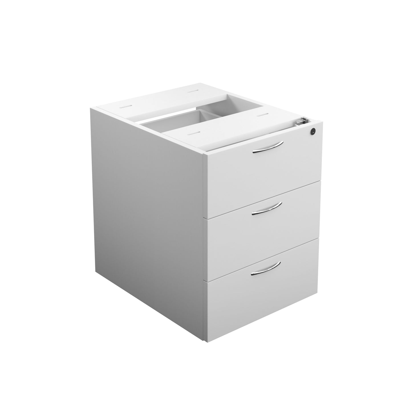 Aztec|3 Drawer|Wooden|Fixed Pedestal For Single Upright Desk|400x500x495|White