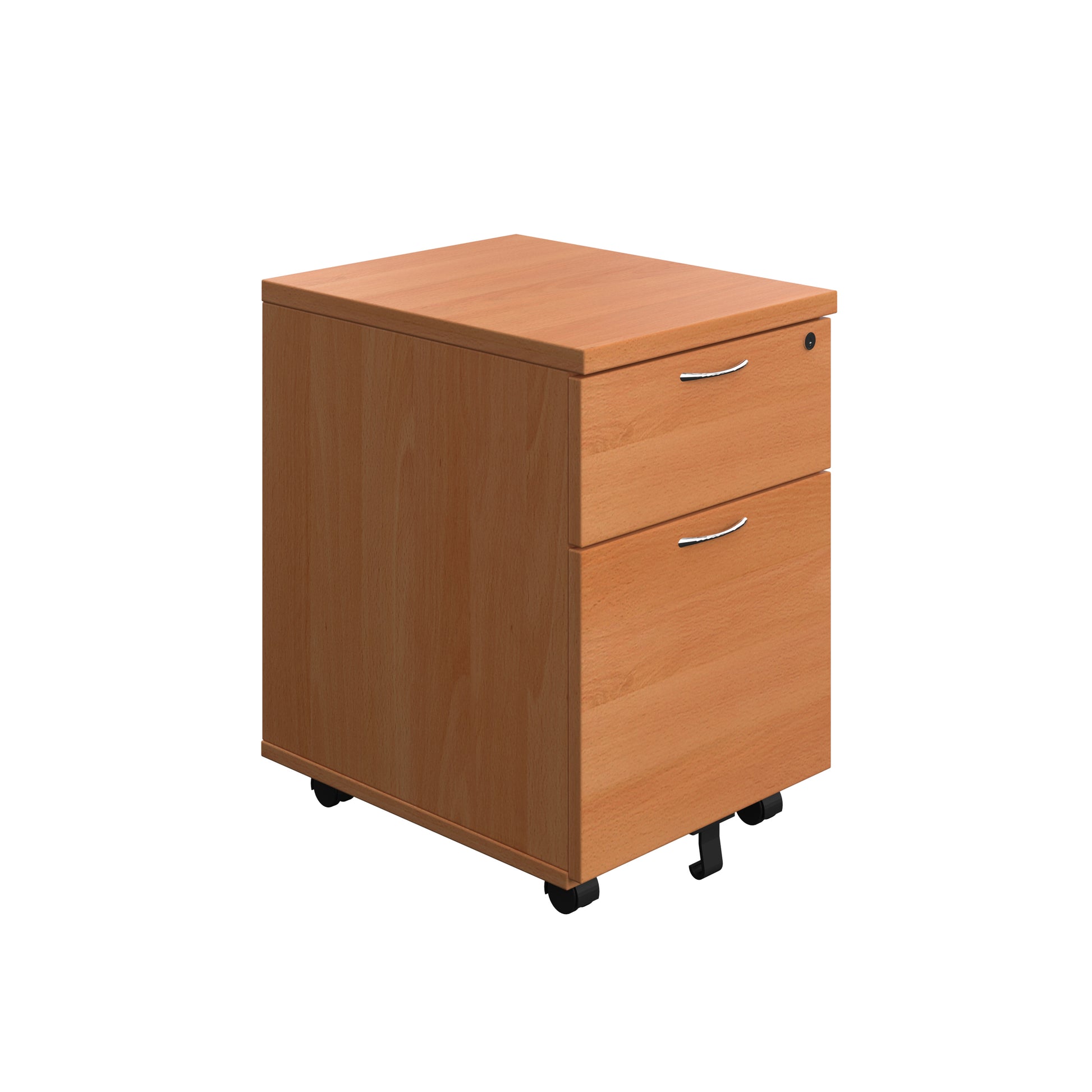 Aztec|2 Drawer|Wooden|Mobile Pedestal|404x500x595|Beech