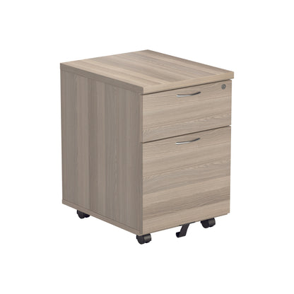 Aztec|2 Drawer|Wooden|Mobile Pedestal|404x500x595|Grey Oak