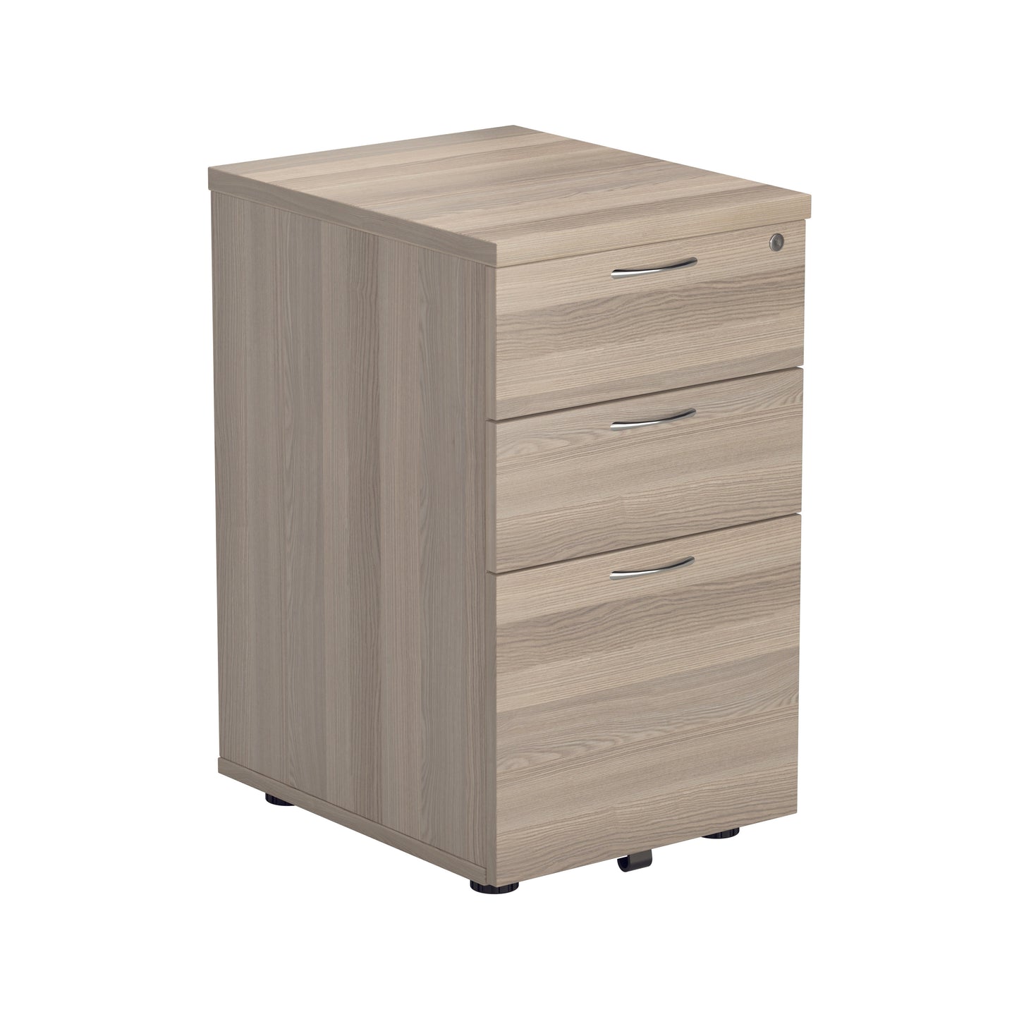Aztec|3 Drawer|Wooden|Under Desk Pedestal|404x500x690|Grey Oak