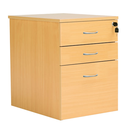 Aztec|3 Drawer|Wooden|High Mobile Pedestal|404x500x690|Nova Oak