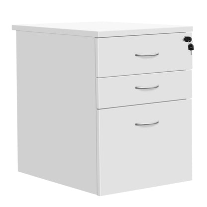 Aztec|3 Drawer|Wooden|High Mobile Pedestal|404x500x690|White