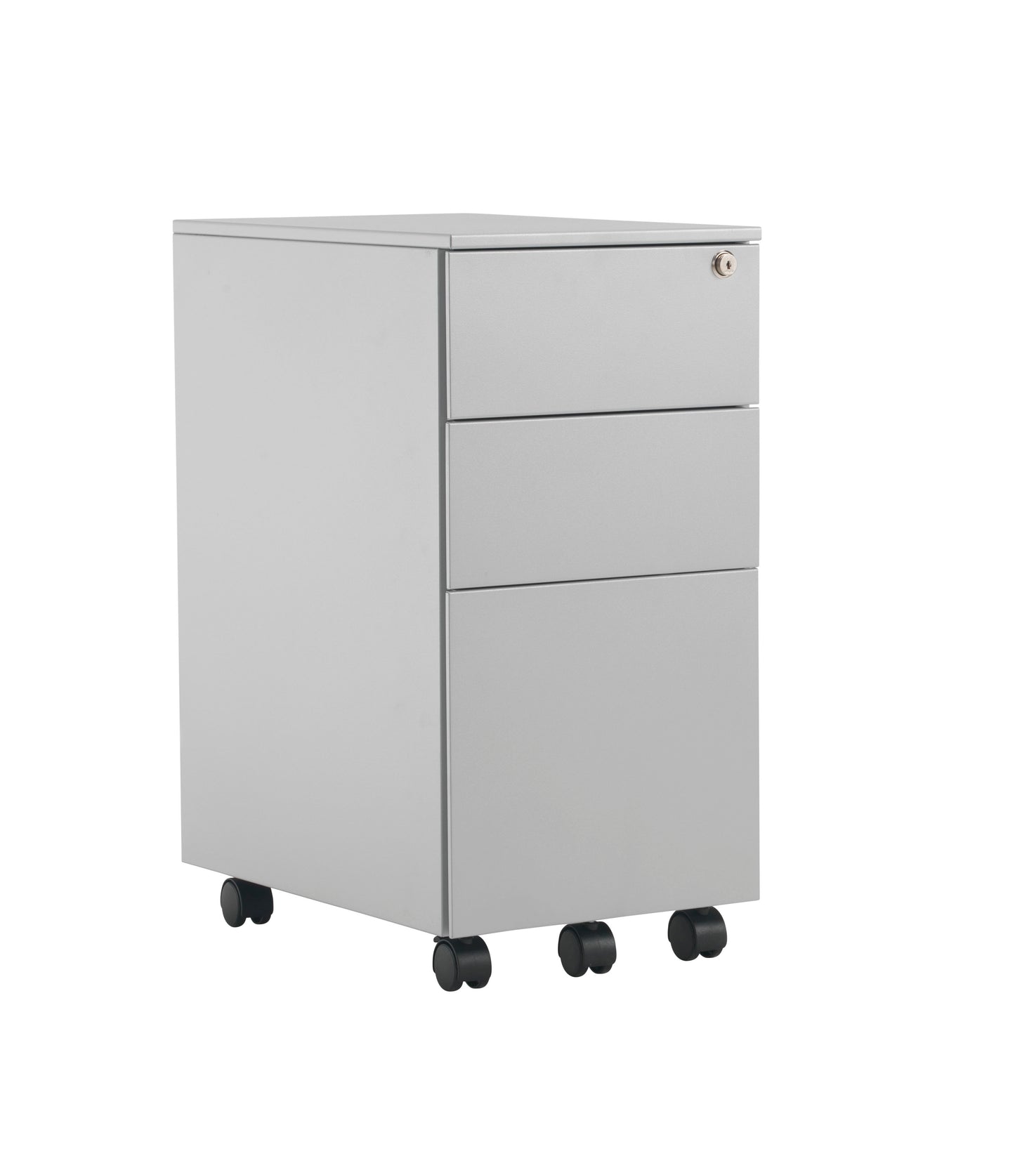 Talos|3 Drawer|Steel|Mobile|Slimline|Pedestal |300x470x615|Silver