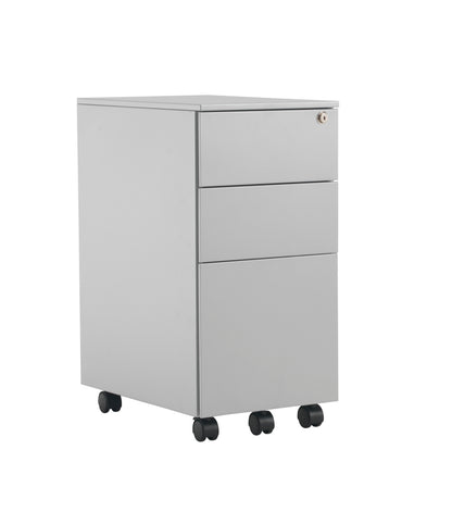 Talos|3 Drawer|Steel|Mobile|Slimline|Pedestal |300x470x615|Silver