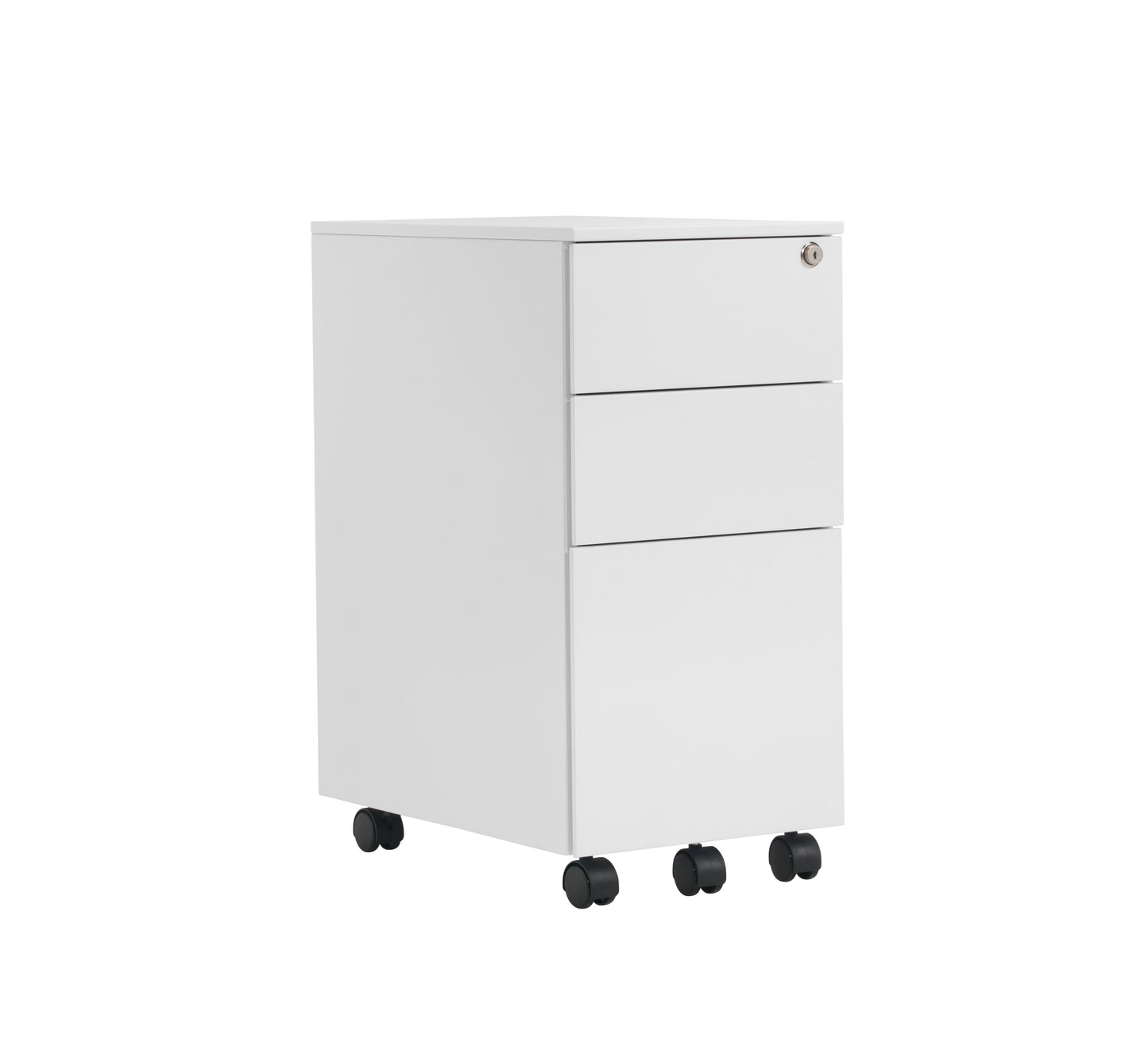 Talos|3 Drawer|Steel|Mobile|Slimline|Pedestal |300x470x615|White