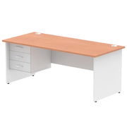 Impulse 1800mm Panel End Straigh Desk With Single Fixed Pedestal