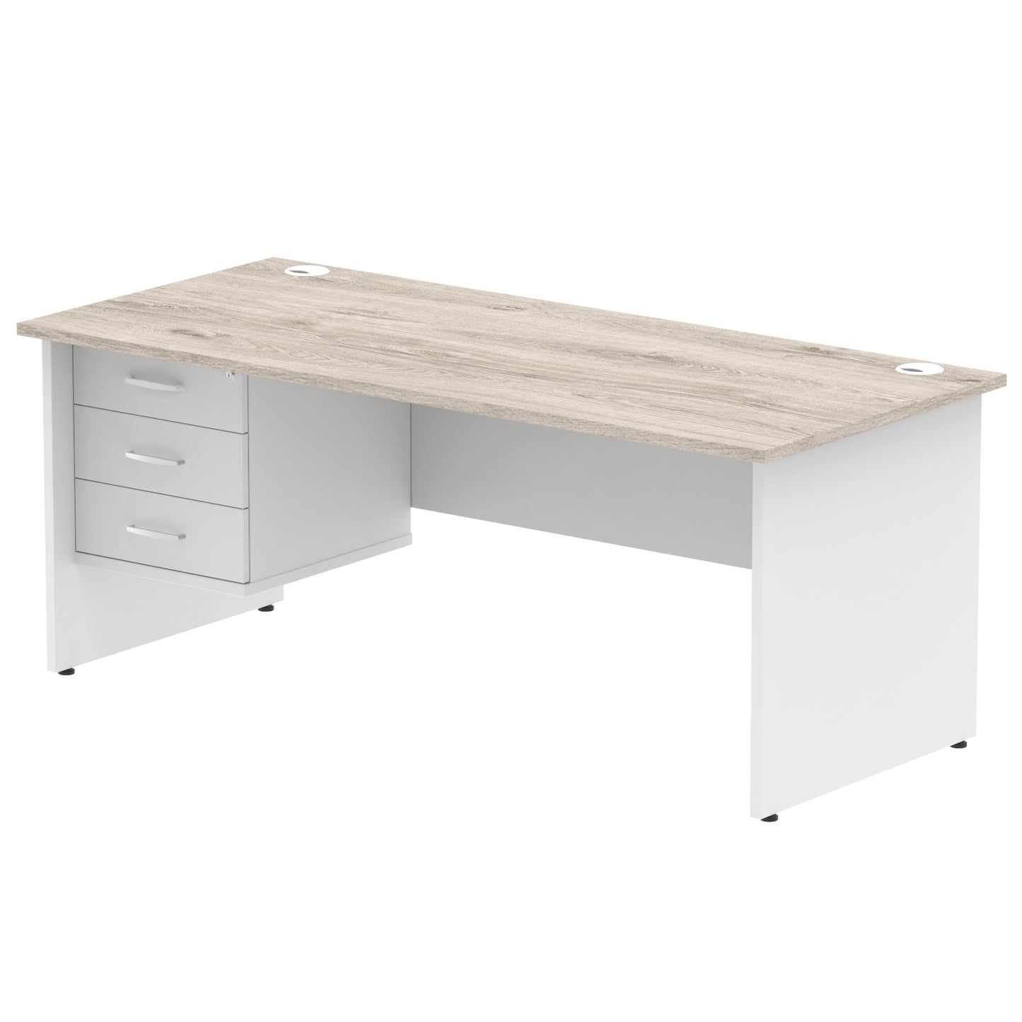 Impulse 1800mm Panel End Straigh Desk With Single Fixed Pedestal