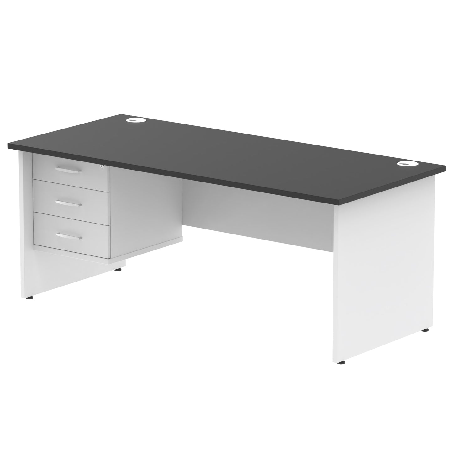 Impulse 1800mm Panel End Straigh Desk With Single Fixed Pedestal