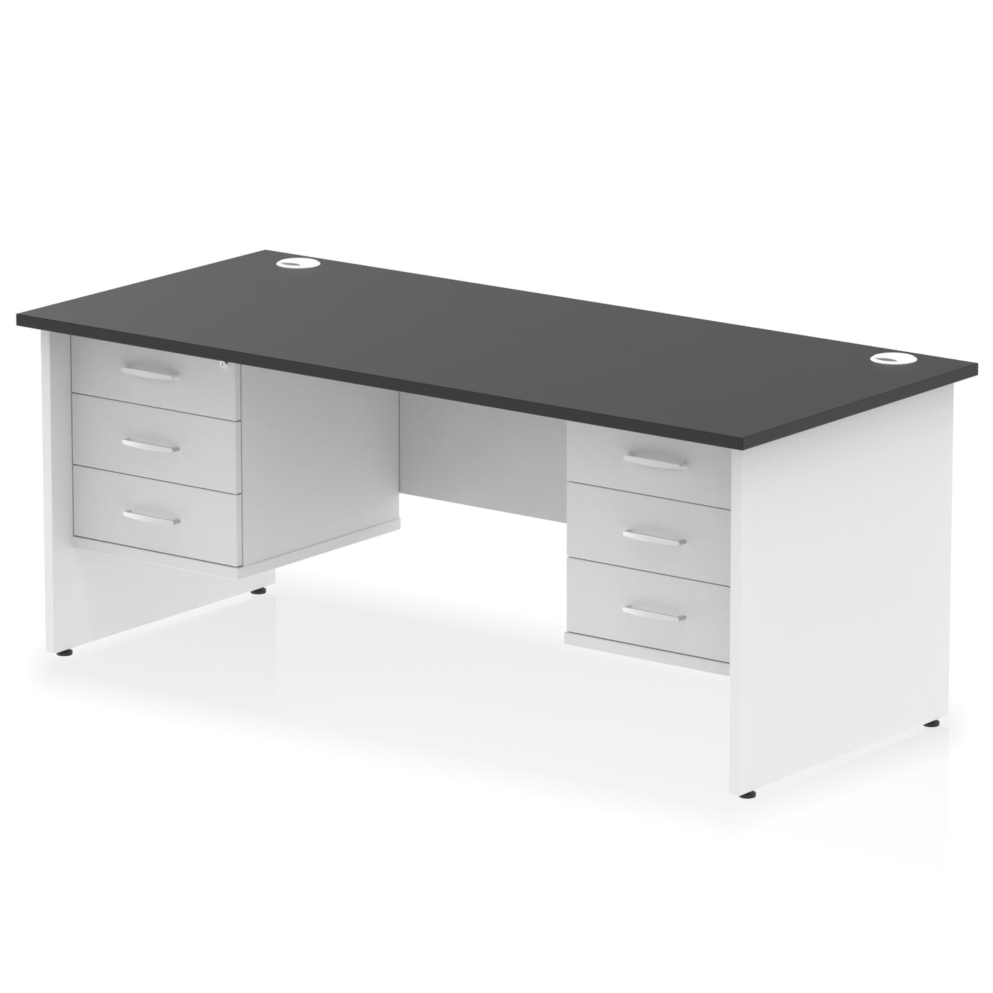 Impulse 1800mm Panel End Straight Desk With Two Fixed Pedestal