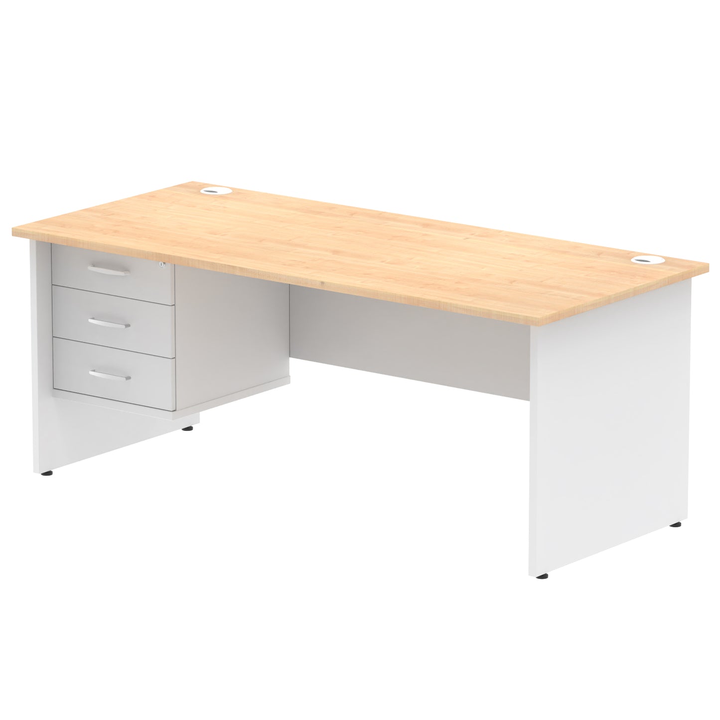 Impulse 1800mm Panel End Straigh Desk With Single Fixed Pedestal