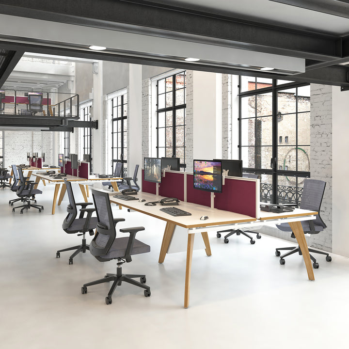 Fuze Single Desk 1200mm x 800mm With Grey Mesh Back Operator Chair