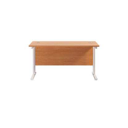 Twin Upright Rectangular Desk: 600mm Deep (FSC)