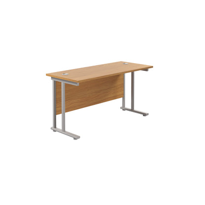 Aztec|Twin Upright|Rectangular Desk|1200x600|Nova Oak-Silver