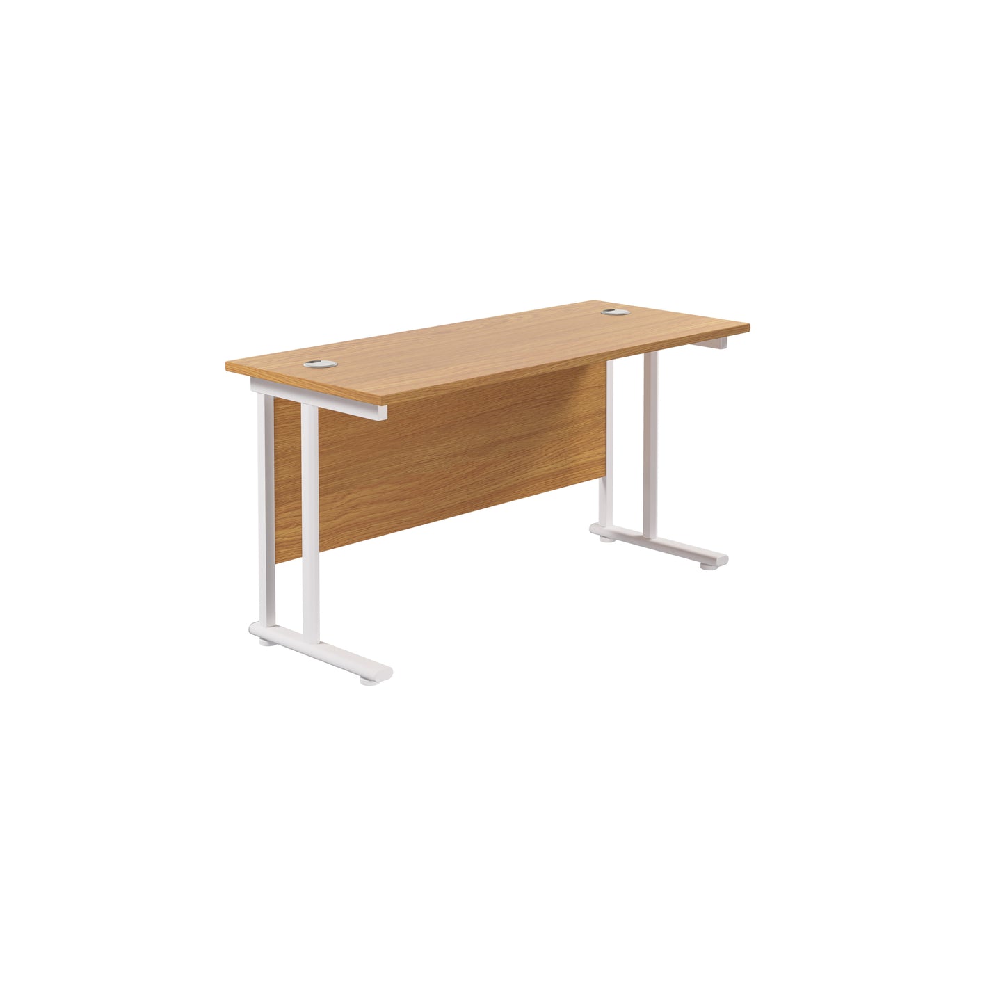 Aztec|Twin Upright|Rectangular Desk|1200x600|Nova Oak-White