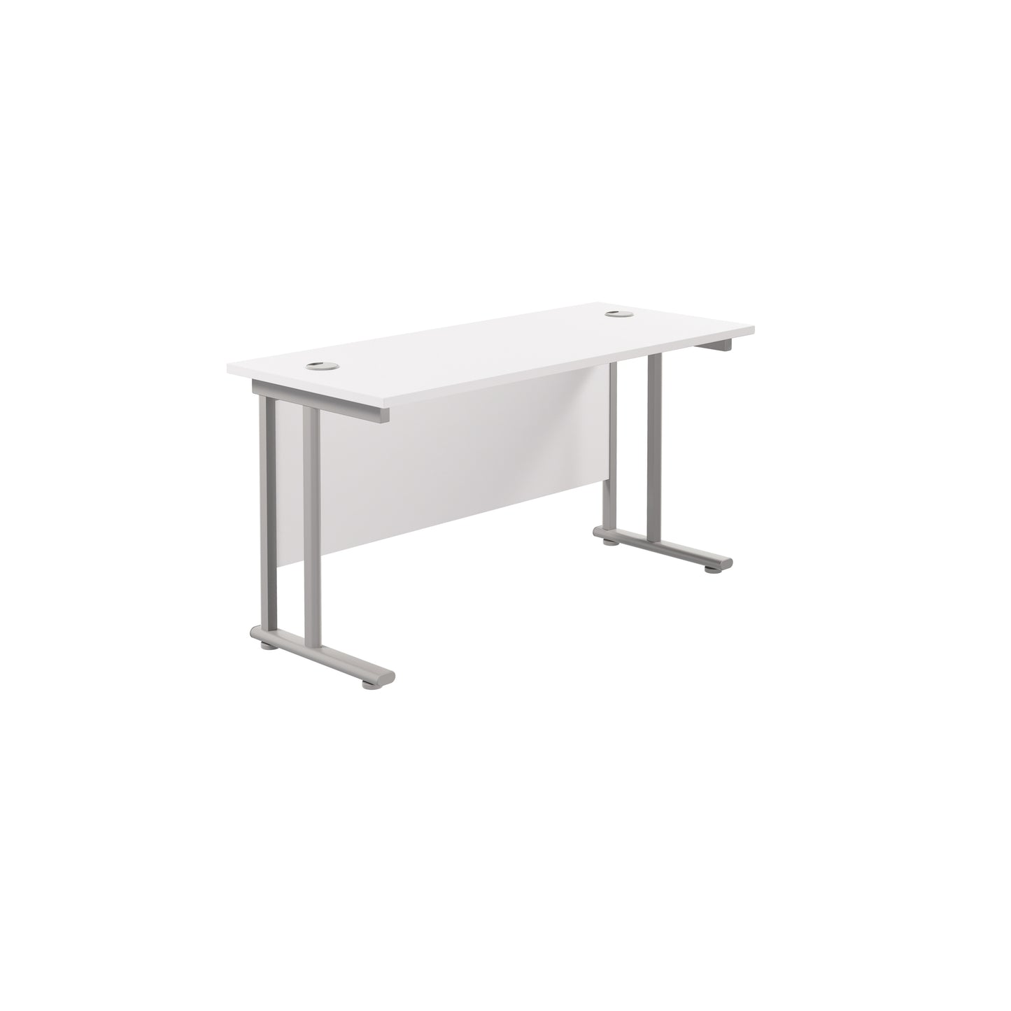 Aztec|Twin Upright|Rectangular Desk|1200x600|White-Silver