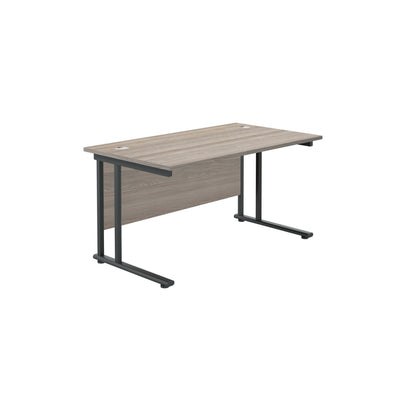 Aztec|Twin Upright|Rectangular Desk|1200x800|Grey Oak-Black