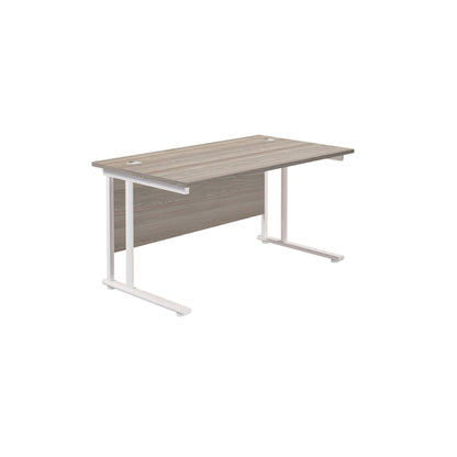 Aztec|Twin Upright|Rectangular Desk|1200x800|Grey Oak-White
