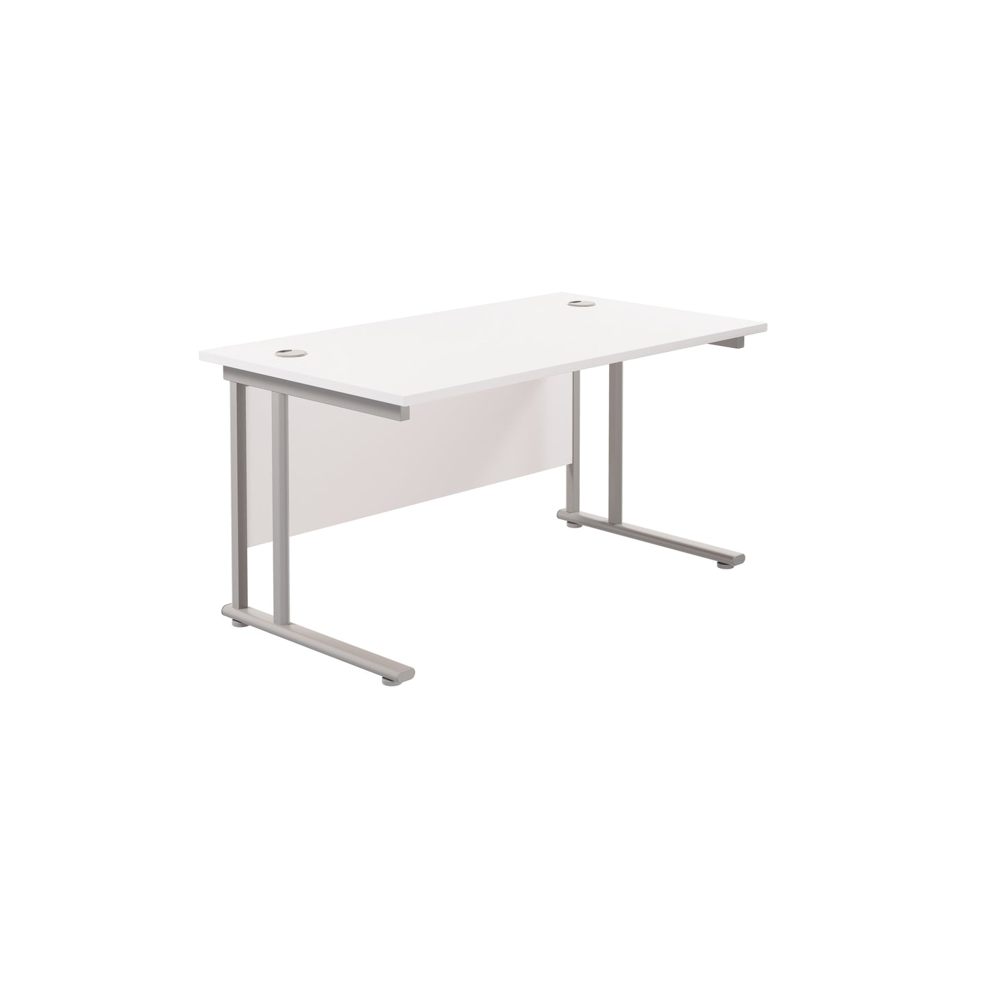 Aztec|Twin Upright|Rectangular Desk|1200x800|White-Silver