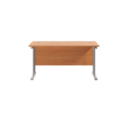 Twin Upright Rectangular Desk: 600mm Deep (FSC)