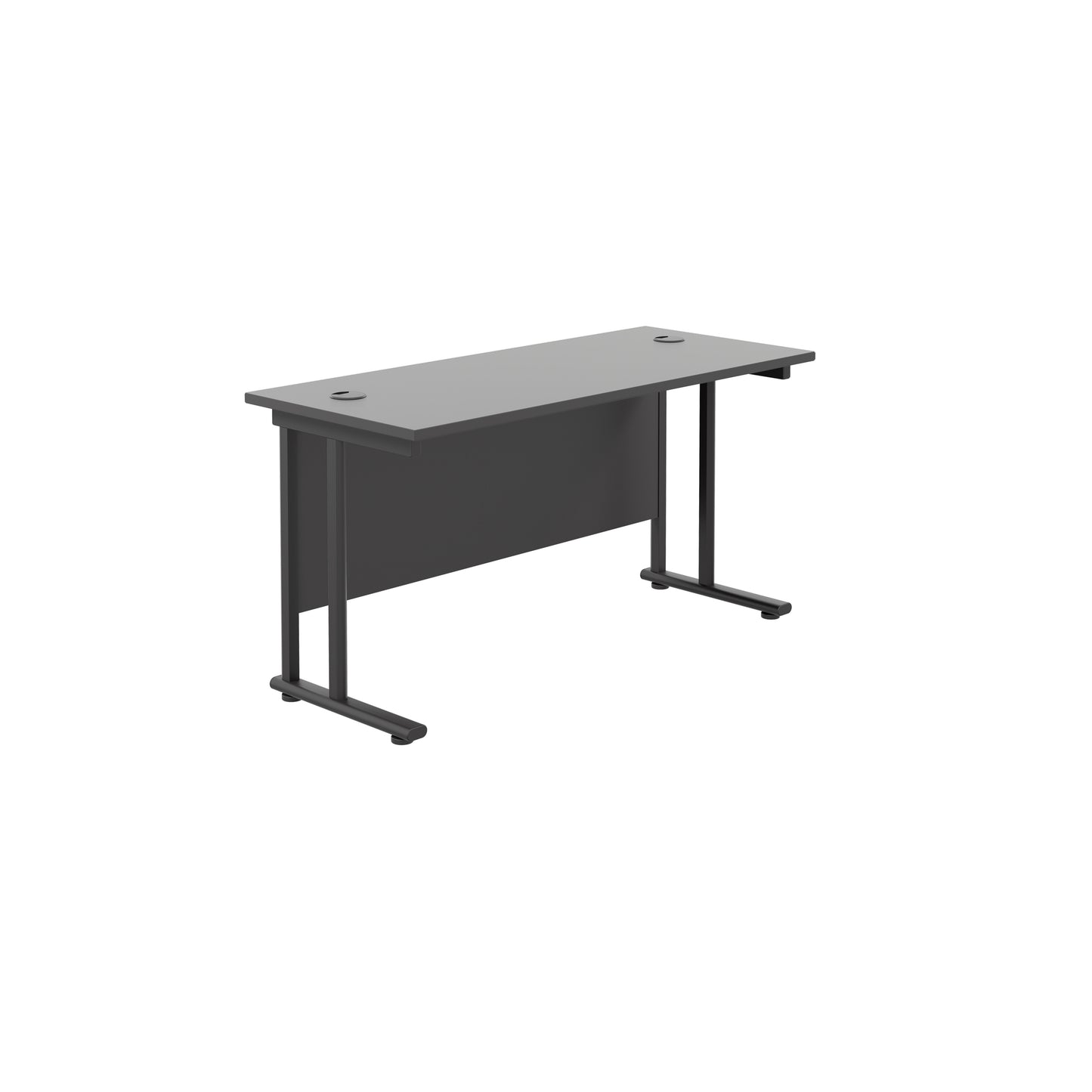Aztec|Twin Upright|Rectangular Desk|1400x600|Black-Black