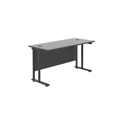 Aztec|Twin Upright|Rectangular Desk|1400x600|Black-Black