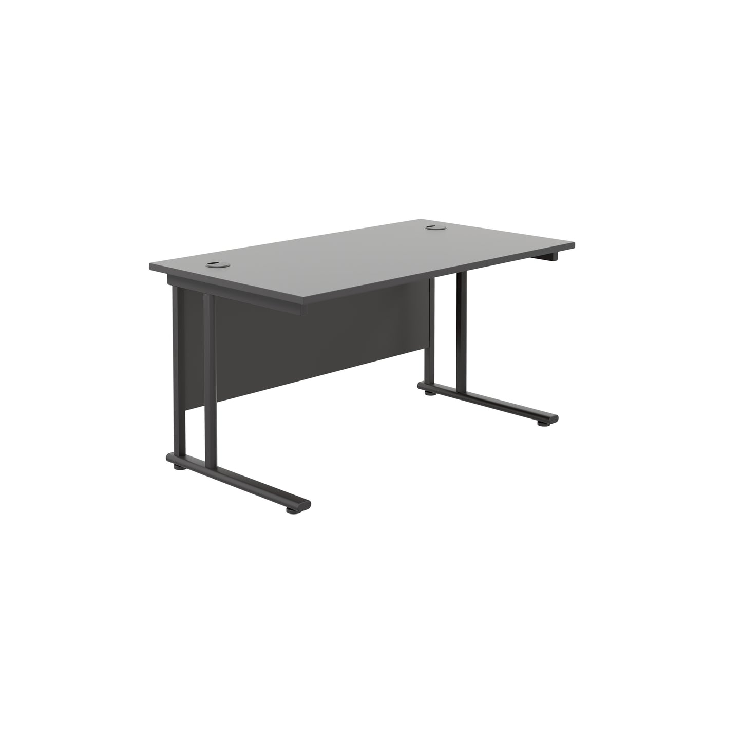Aztec|Twin Upright|Rectangular Desk|1400x800|Black-Black