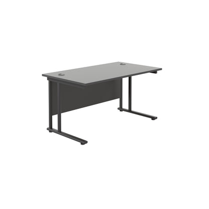 Aztec|Twin Upright|Rectangular Desk|1400x800|Black-Black