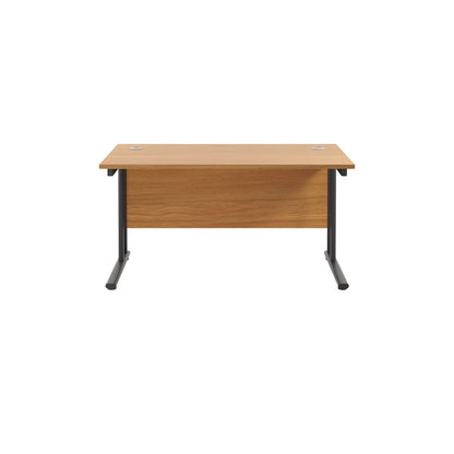 Twin Upright Rectangular Desk: 800mm Deep (FSC)
