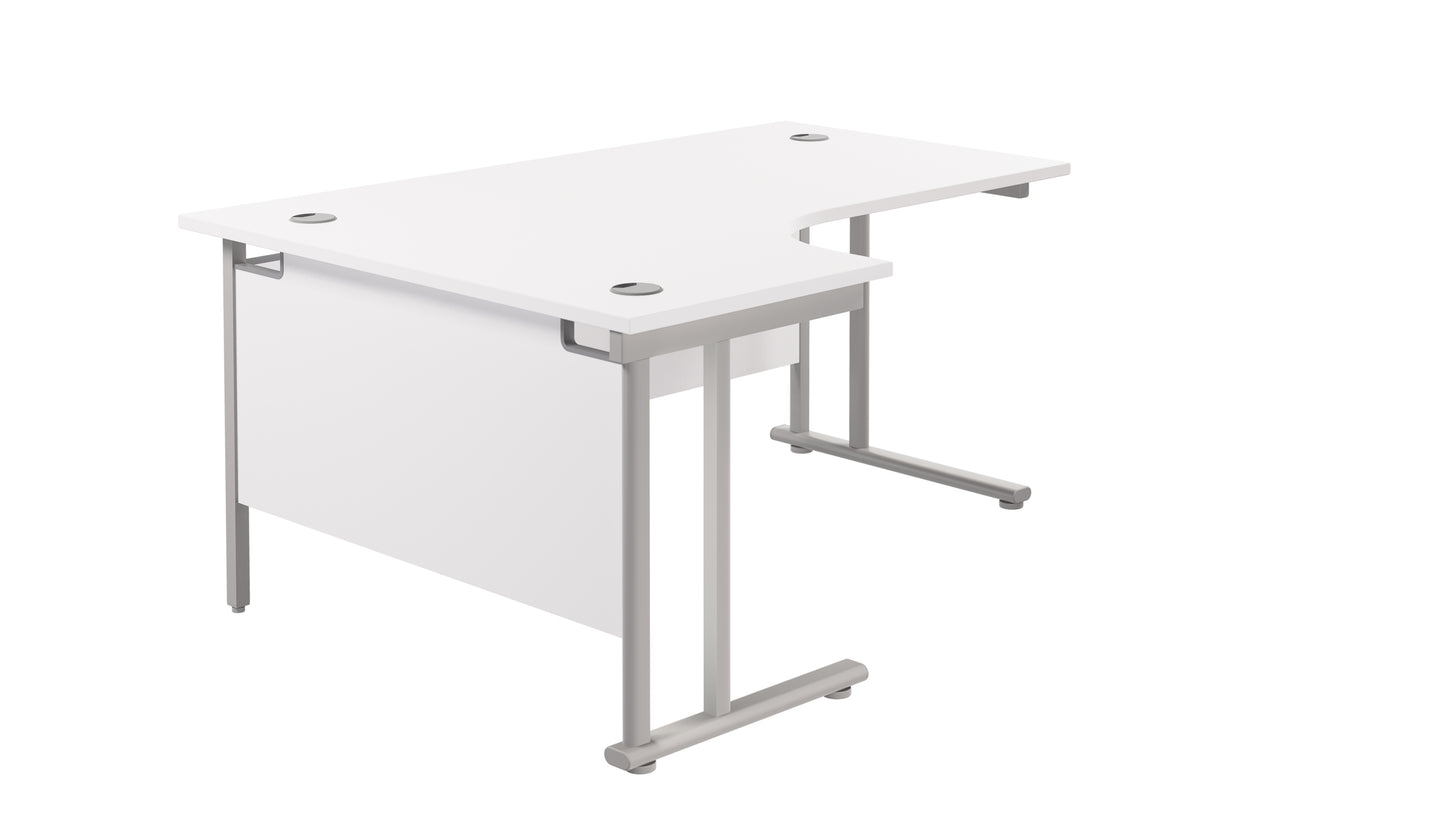 Aztec|Twin Upright|Left Hand|Radial Desk|1600x1200|White-Silver